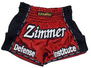 Short de Boxe Thai Rouge Personnalisé : KNSCUST-1188